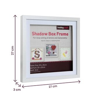 White Shadow Box Frame 25cm x 25cm image number 3