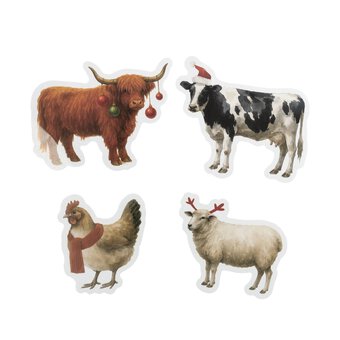 Festive Animal Stickers 4 Pack
