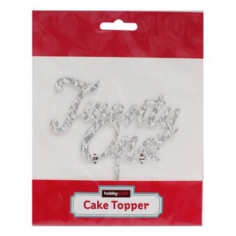 Silver Happy 21st Cake Topper