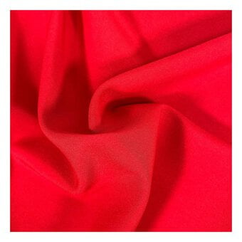 Red Polyester Bi-Stretch Fabric by the Metre