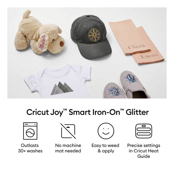 Cricut Glitter White Smart Iron-On 5.5 x 19 Inches image number 3