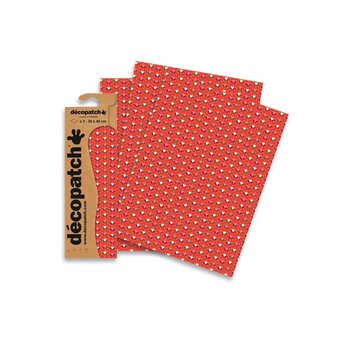 Decopatch Red Hearts Paper 3 Sheets
