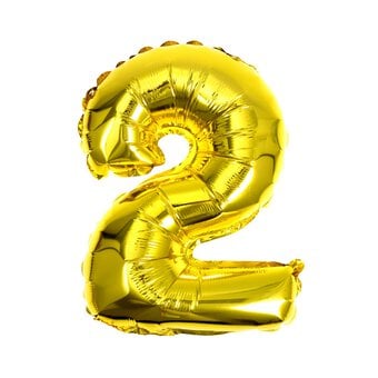 Gold Foil Number 2 Balloon