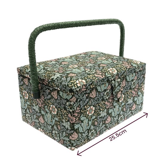 Floral Wood Block Medium Sewing Box image number 6