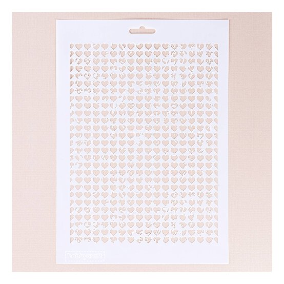 Distressed Hearts Stencil 21cm x 29cm  image number 1