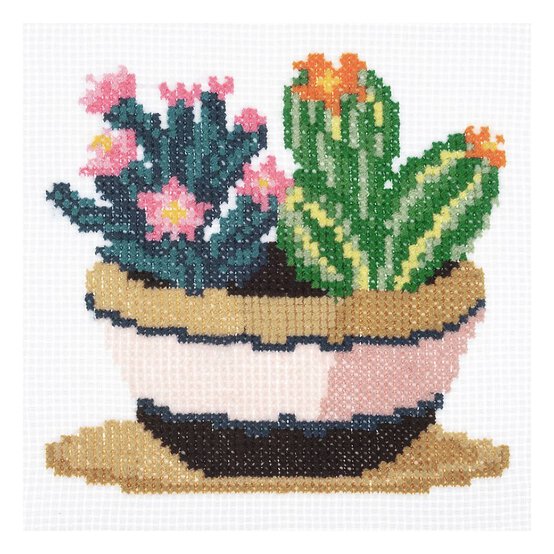 Trimits Succulents Mini Cross Stitch Kit 13cm x 13cm image number 2
