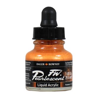 Daler-Rowney Sun Orange FW Pearlescent Liquid Acrylic 29.5ml