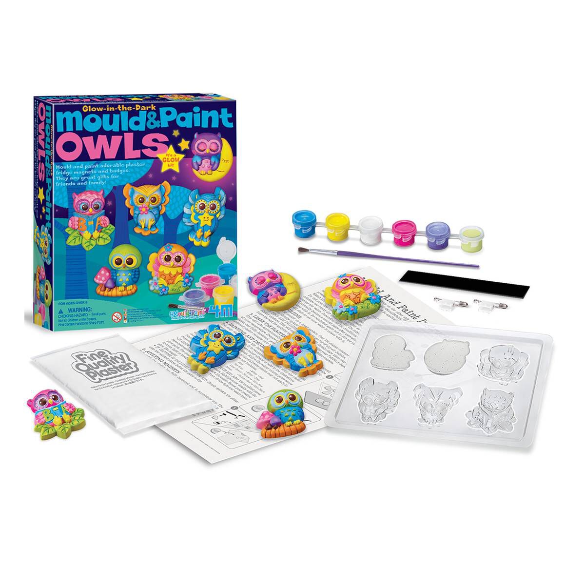 GlowintheDark Owls Mould and Paint Kit Hobbycraft
