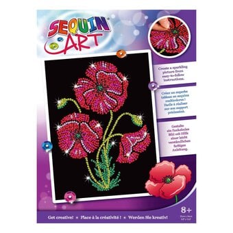 Poppies Purple Sequin Art Kit