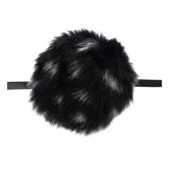 Black Faux Fur Pom Pom 11cm