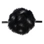 Black Faux Fur Pom Pom 11cm image number 1