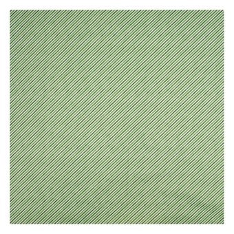 Robert Kaufman Green Metal Stripe Cotton Fabric by the Metre