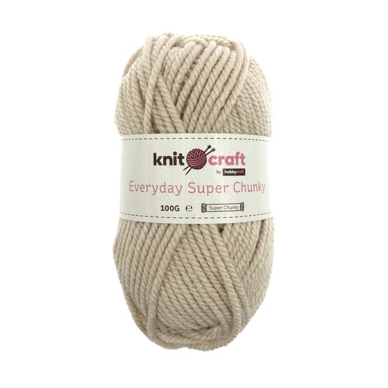 Knitcraft Beige Everyday Super Chunky Yarn 100g image number 1