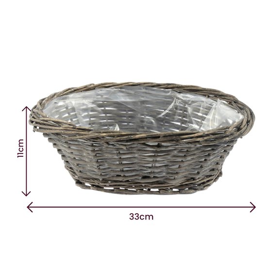 Grey Wicker Basket 33cm x 25.5cm x 11.5cm  image number 3