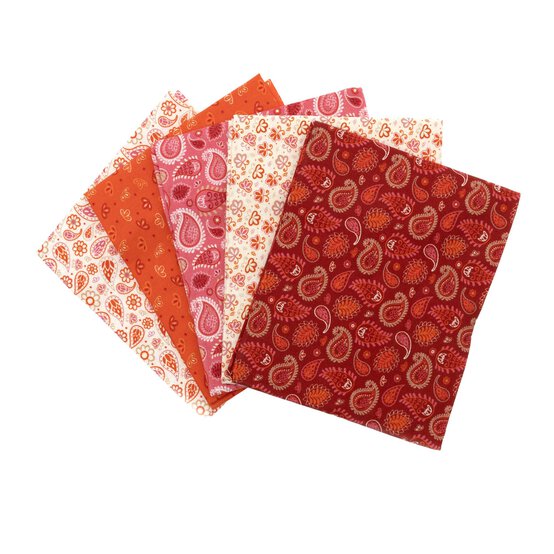 Sunset Paisley Cotton Fat Quarters 5 Pack image number 1