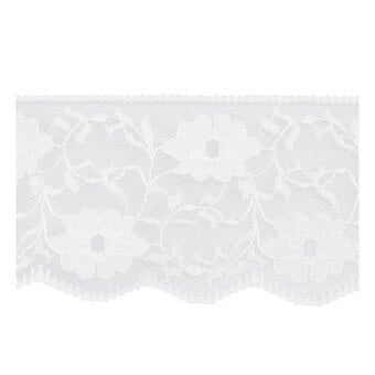 White 60mm Floral Lace Trim by the Metre