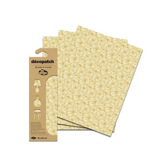 Decopatch Gold Floral Foil Paper 3 Sheets