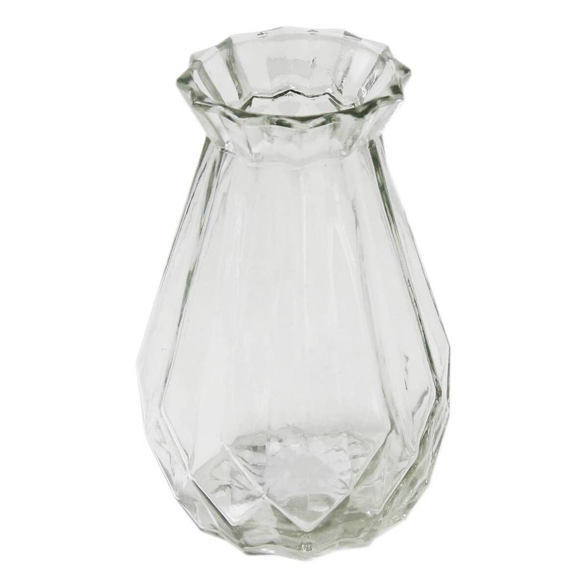 Clear Textured Glass Vase 12.2cm x 18cm Hobbycraft