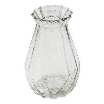 Clear Textured Glass Vase 12.2cm x 18cm