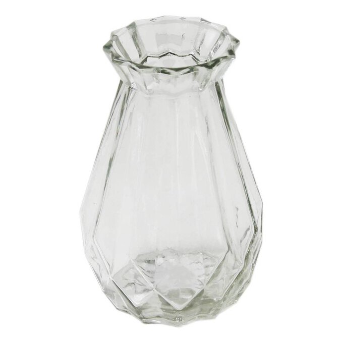 Clear Textured Glass Vase 12.2cm x 18cm Hobbycraft
