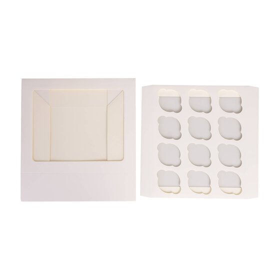 White Cupcake Box 12 Wells  image number 3