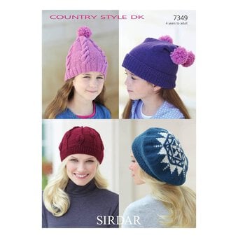 Sirdar Country Style DK Hats Digital Pattern 7349