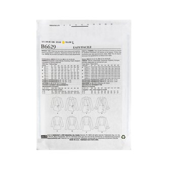 Butterick Women's Top Sewing Pattern B6629 (A5 6-14)