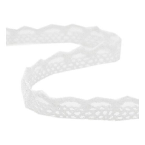 White Cotton Lace Ribbon 8mm x 5m image number 1