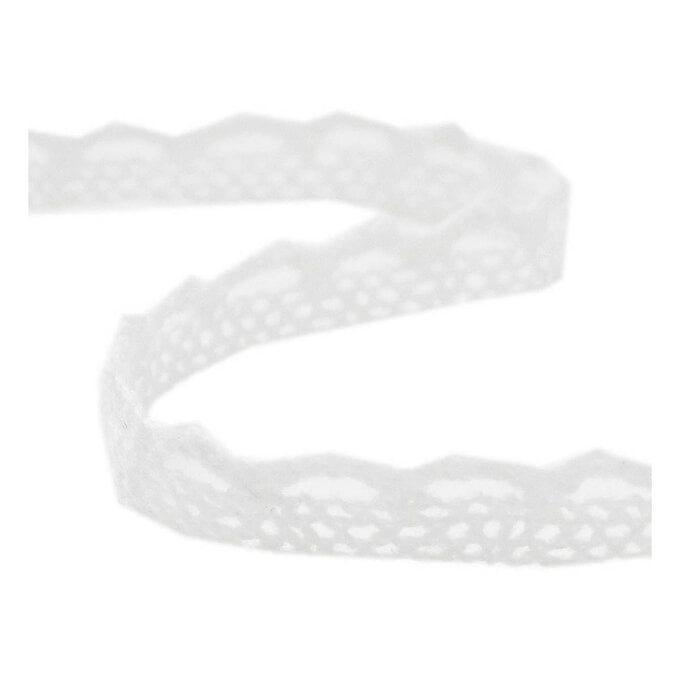 White Cotton Lace Ribbon 8mm x 5m image number 1