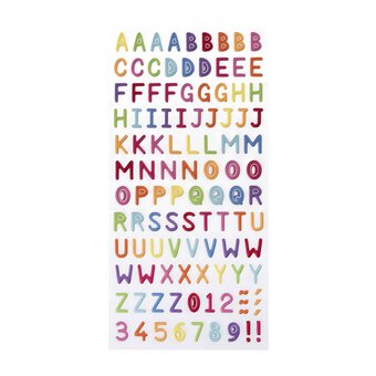 Matt Bright Puffy Alphabet Stickers