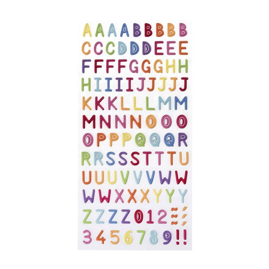 Matt Bright Puffy Alphabet Stickers image number 1