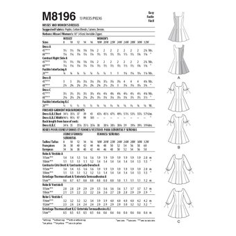 McCall's Women's Dresses Sewing Pattern M8196 (B5 8-16)