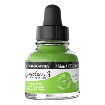Daler-Rowney System3 Fluorescent Green Acrylic Ink 29.5ml