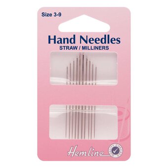 Hemline No. 3 to 9 Milliners or Straw Needle 10 Pack