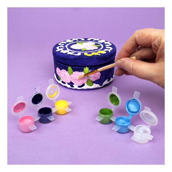 Paint Your Own Round Jewellery Box 11cm x 6cm image number 2