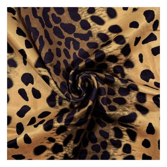 Leopard Animal Velour Fabric by the Metre image number 1