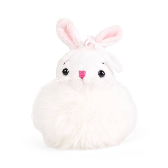 Assorted Living Nature Pompom Bunny Plush Keyring image number 3