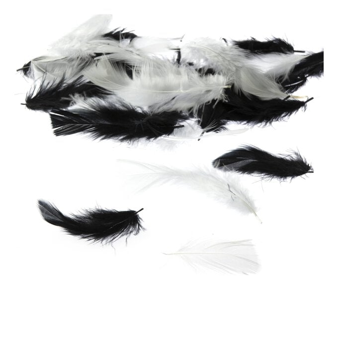 Black and White Harlequin Feather Mix 5g image number 1