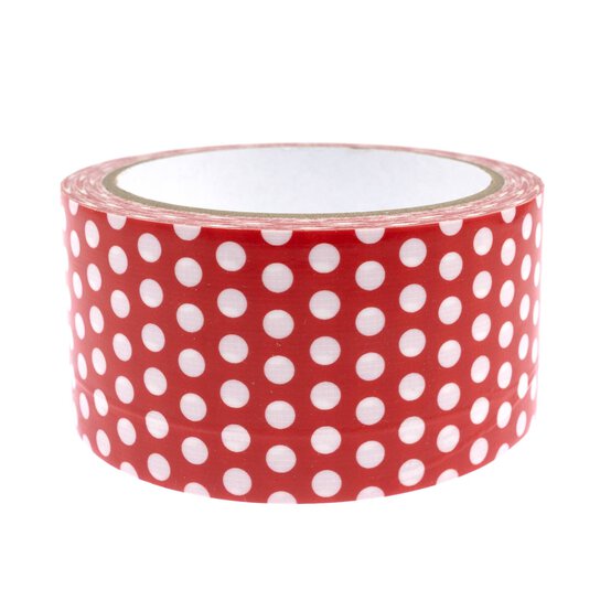 Red and White Polka Dot Duct Tape 48mm x 10m  image number 3