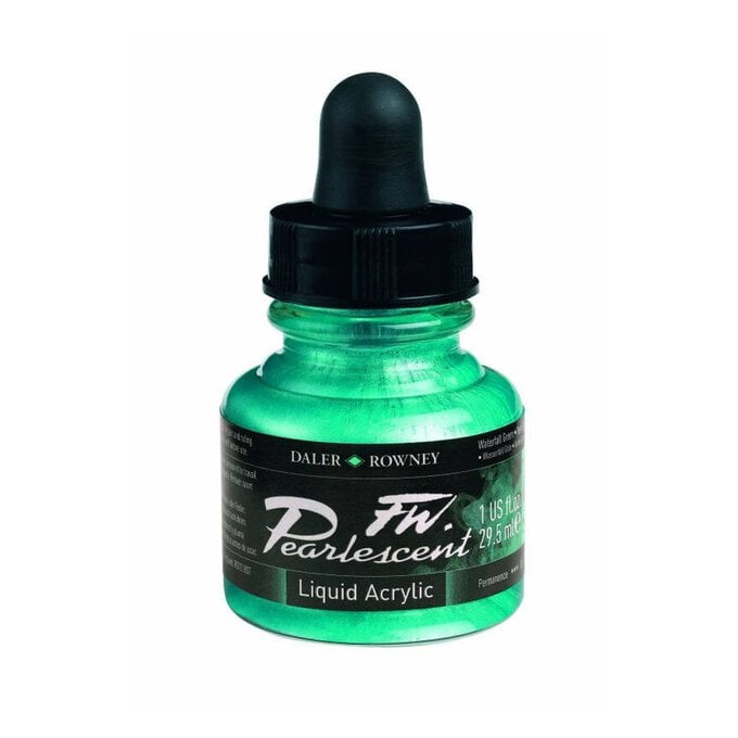 Daler-Rowney Waterfall Green FW Pearlescent Liquid Acrylic 29.5ml image number 1