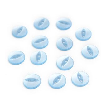 Hemline Sky Blue Fish Eye Buttons 11.25mm 13 Pack