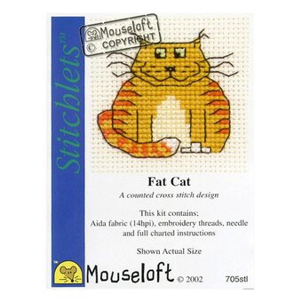 Mouseloft Stitchlets Fat Cat Cross Stitch Kit