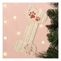 Hanging Wooden Paw Print Bone Decoration 14cm image number 1