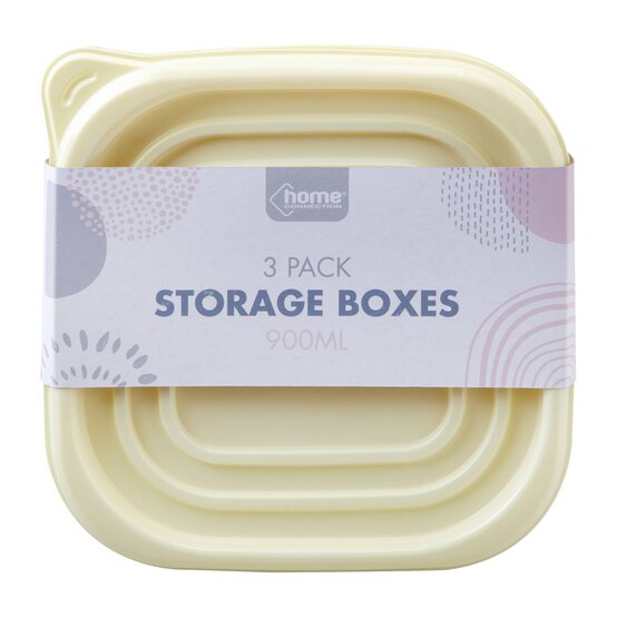 Square Food Storage Containers 900ml 3 Pack  image number 1