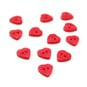Hemline Red Basic Hearts Button 12 Pack image number 1