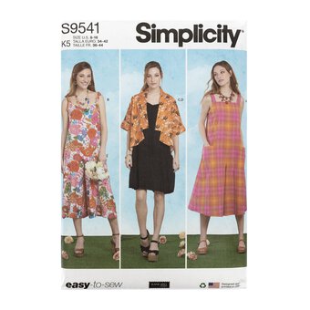 Simplicity Women's Jumpsuit, Dress and Jacket Sewing Pattern S9541 (K5 8-16)