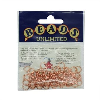 Beads Unlimited Rose Gold Plated Jump Rings 8mm 90 Pack image number 2