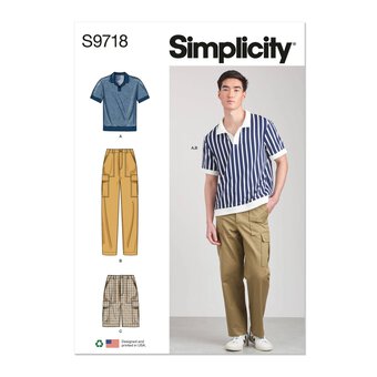 Simplicity Men's Tops, Shorts and Trousers Sewing Pattern S9718 (BB 48-56)