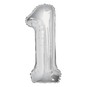 Extra Large Silver Foil 1 Balloon image number 1