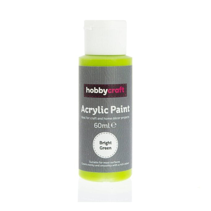 Bright Green Acrylic Craft Paint 60ml image number 1